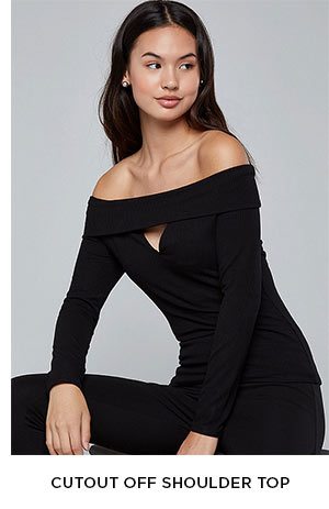 CUTOUT OFF SHOULDER TOP