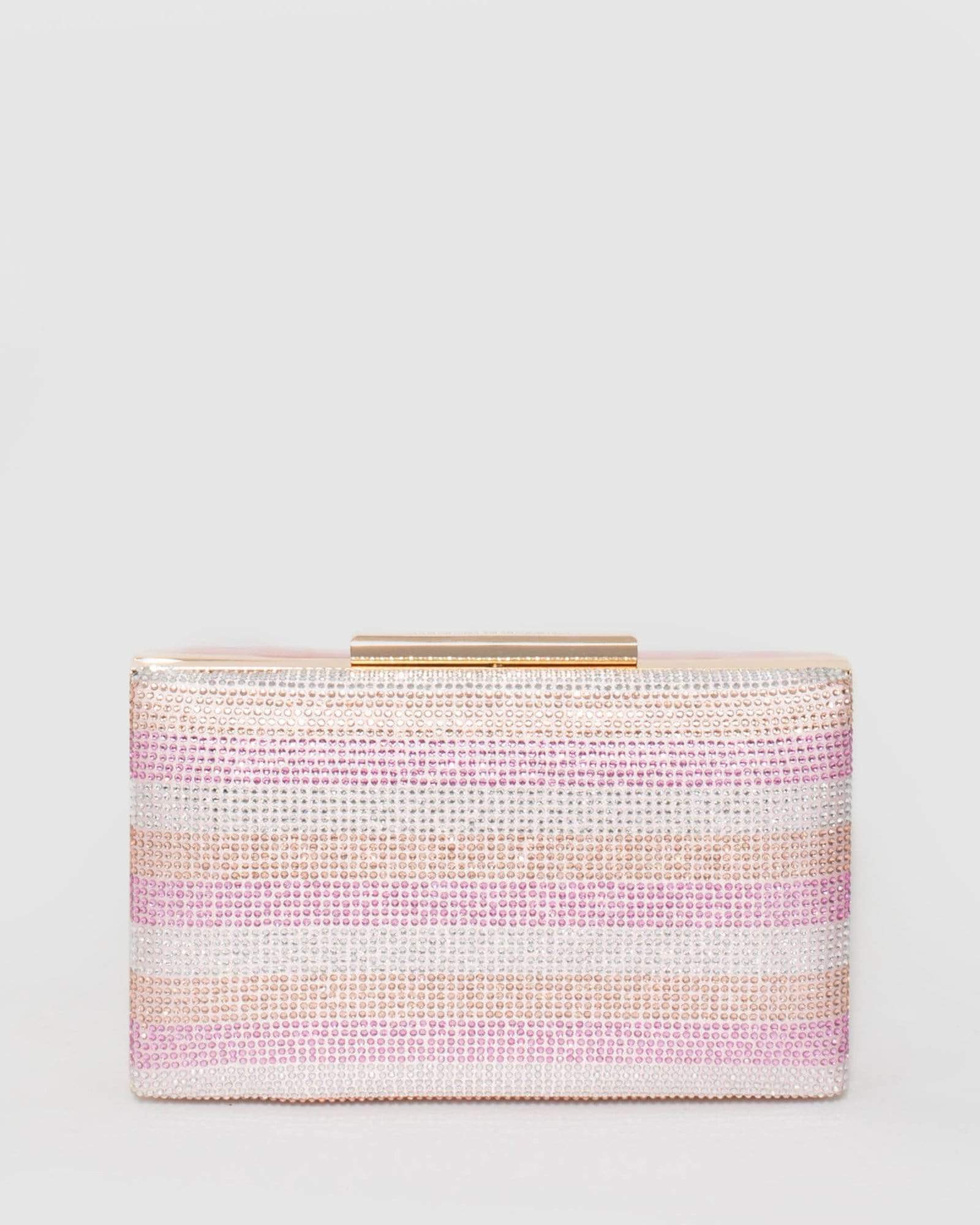 Image of Pink Jaimi Crystal Clutch Bag