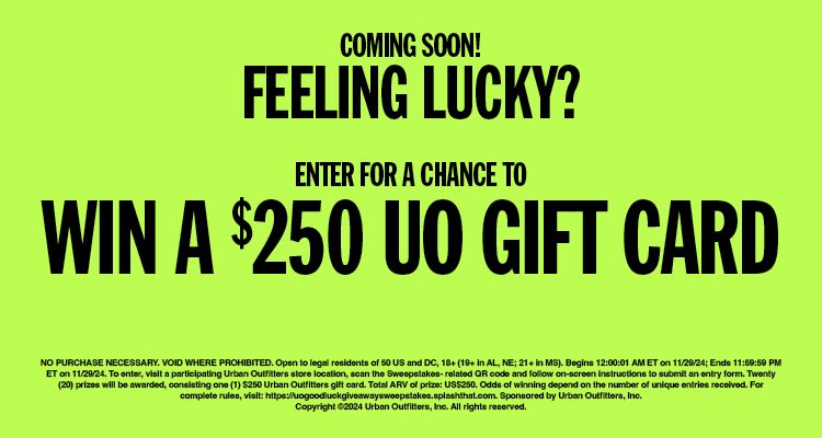 ENTER FOR A CHANCE TO WIN A $250 UO GIFT CARD