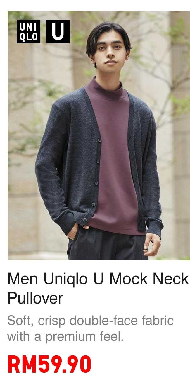 Men Uniqlo U Mock Neck Pullover