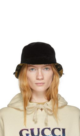 Gucci - Reversible Black Velour Bucket Hat