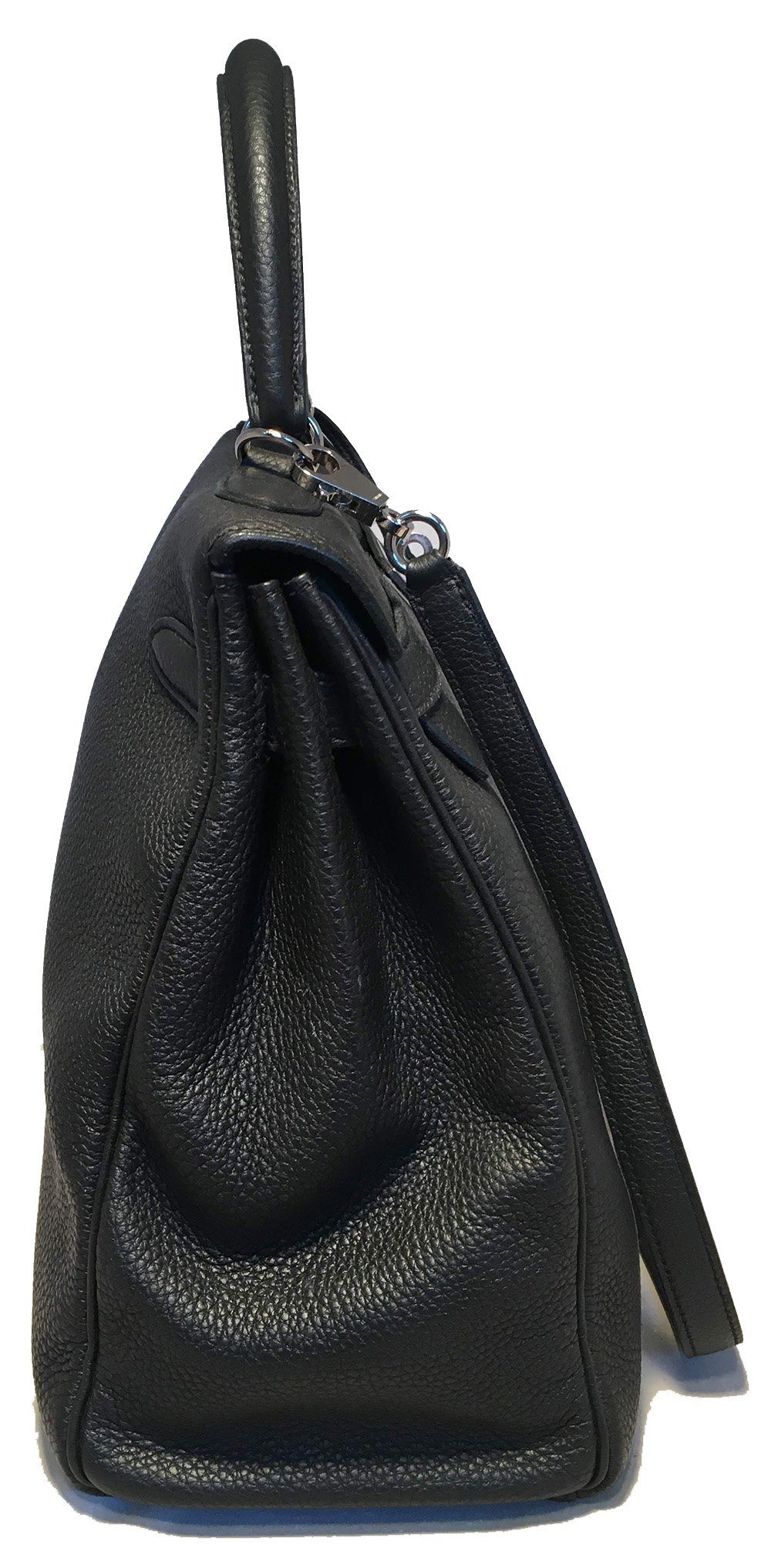 Image of Hermes Black Togo Leather 35 cm Kelly Bag with Strap