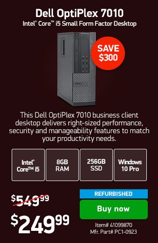 Dell Optiplex 7010 i5 8G 256GB SFF w/ 1yr Warranty | 41099870 | Shop Now
