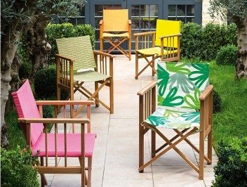 Selection of brightly coloured Africa directors garden chairs