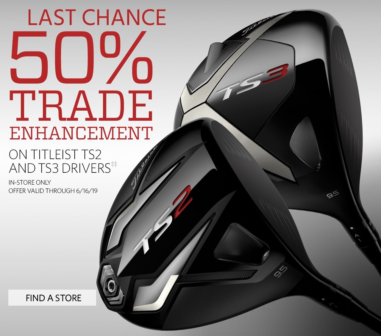 Last Chance to Earn a 50% Trade Enhancement on Titleist TS2 and TS3 Drivers