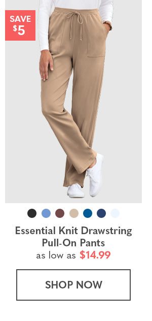 Essential Knit Drawstring Pull-On Pants as low as $14.99