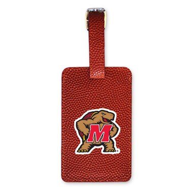 Maryland Terrapins Basketball Leather Travel Luggage Tag