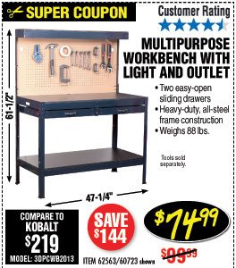 48 In. Workbench with Light