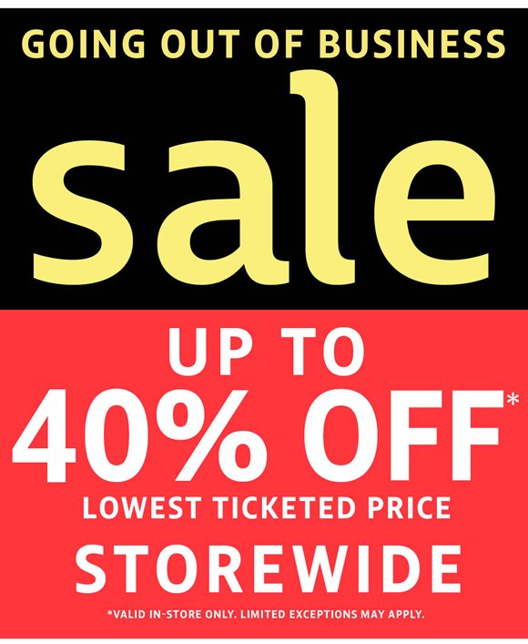 up to 40% off entire store