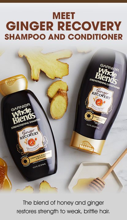 MEET GINGER RECOVERY SHAMPOO AND CONDITIONER - The blend of honey and ginger restores strength to weak, brittle hair.