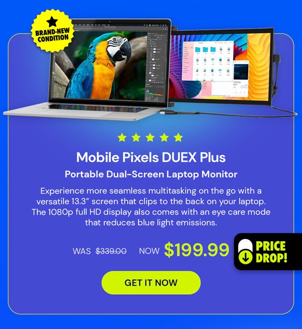 Mobile Pixels DUEX Plus: Portable Dual-Screen Laptop Monitor