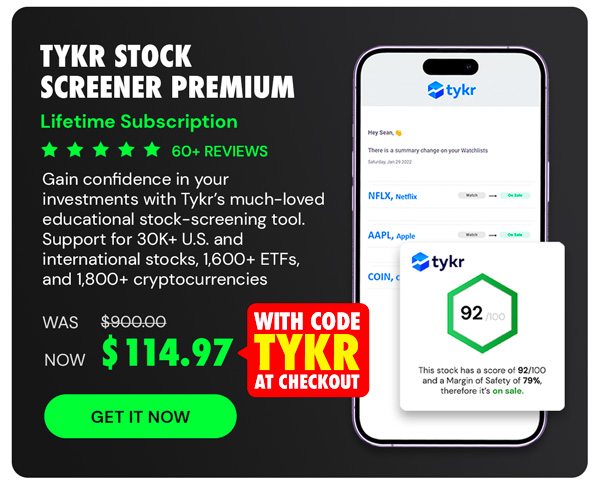 Tykr Stock Screener: Premium Plan Lifetime Subscription