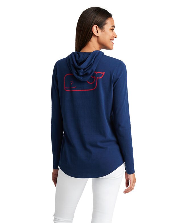 Long-Sleeve Two-Tone Vintage Whale Slub Hoodie