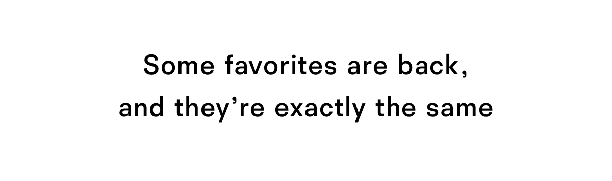 Some favorites are back