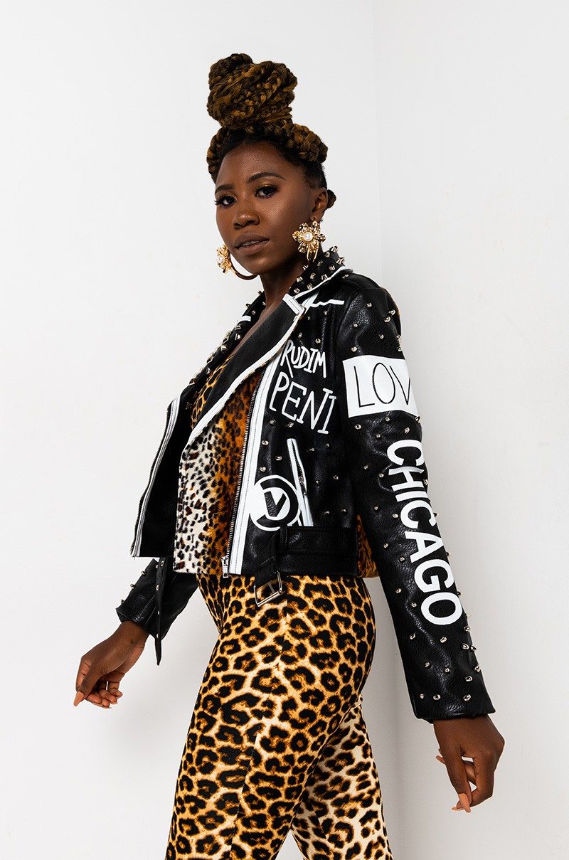 NOT UR GROUPIE LEOPARD MOTO JACKET