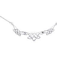 White Bronze Celtic Three Knot Necklace