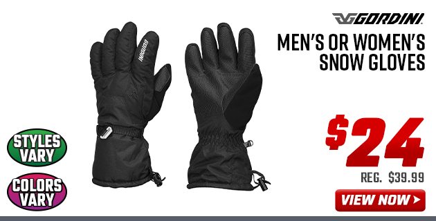Gordini Men's or Women's Snow Glovesl