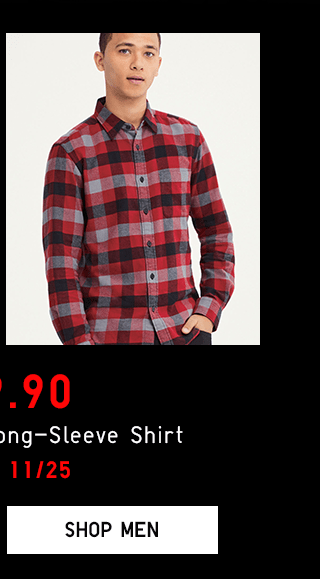 $19.90 ADULT FLANNEL LONG-SLEEVE SHIRT - SHOP MEN