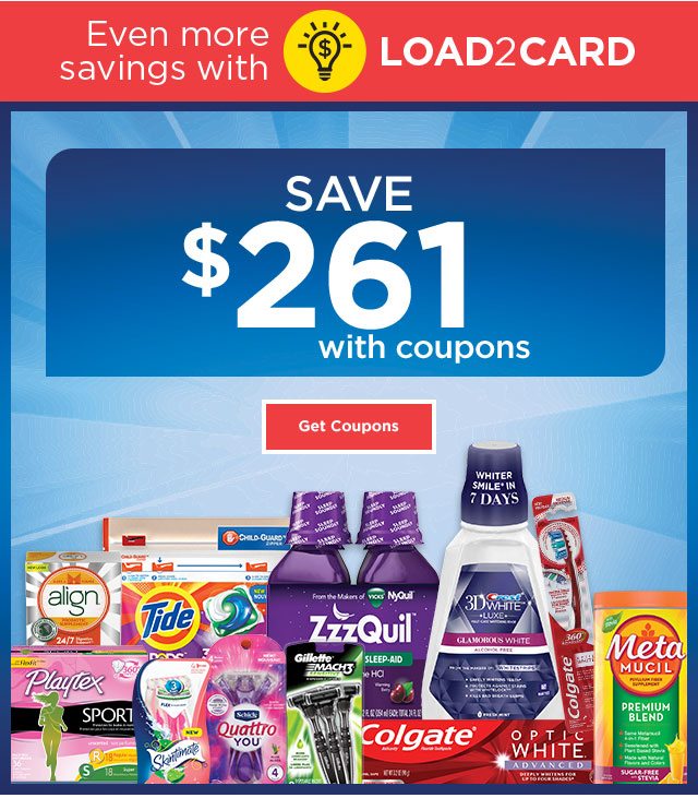 LOAD2CARD - SAVE $261 with COUPONS - Get Coupons