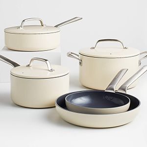 Crate & Barrel EvenCook Ceramic™ Cream Ceramic Cookware Set