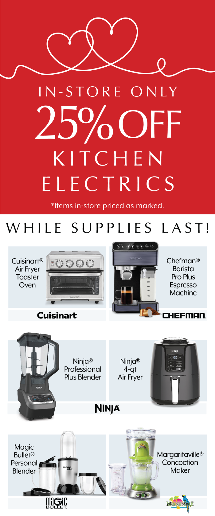 In-store Only 25% Off Kitchen Electrics