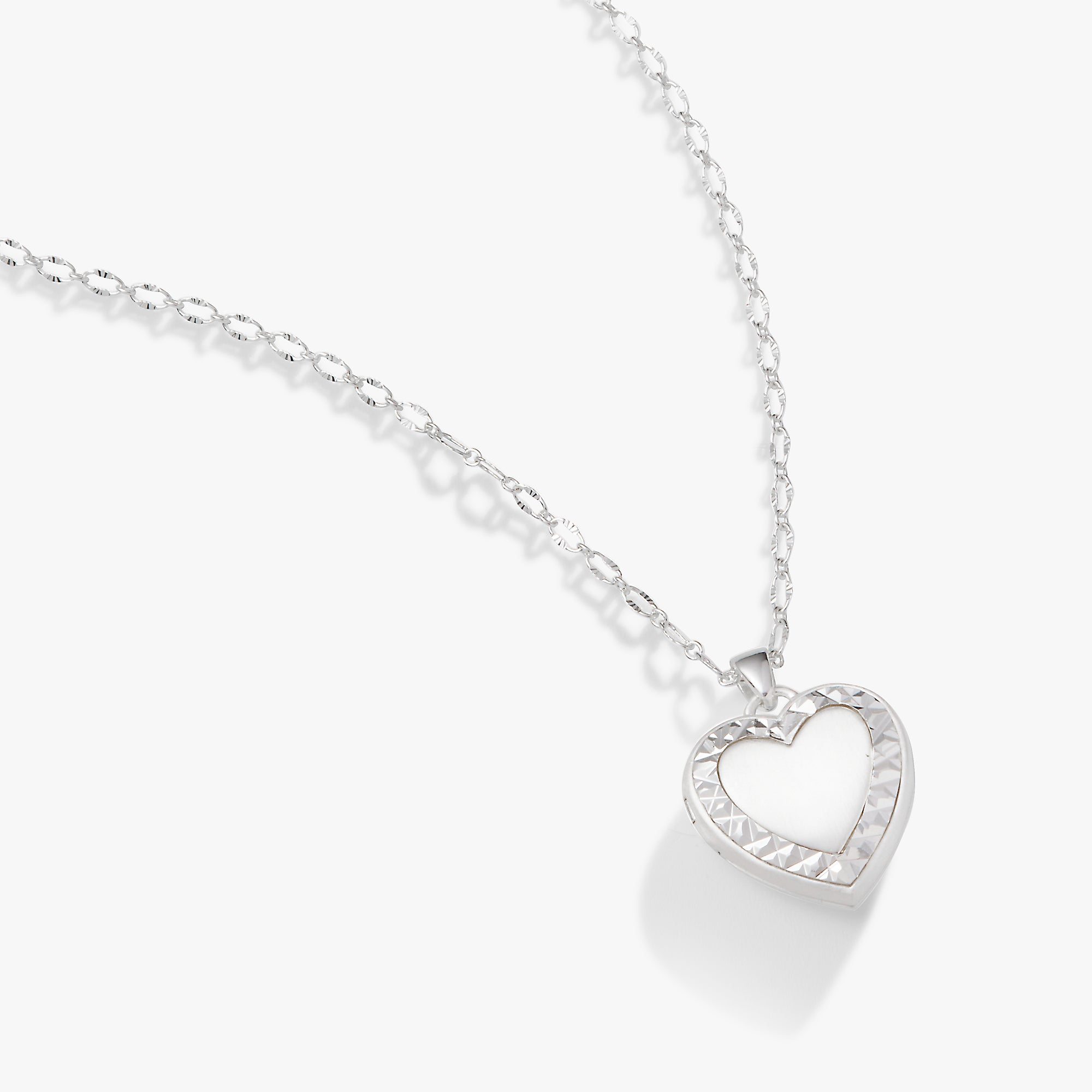 Image of Textured Heart Locket Necklace