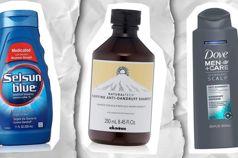 Three different types of anti-dandruff shampoo