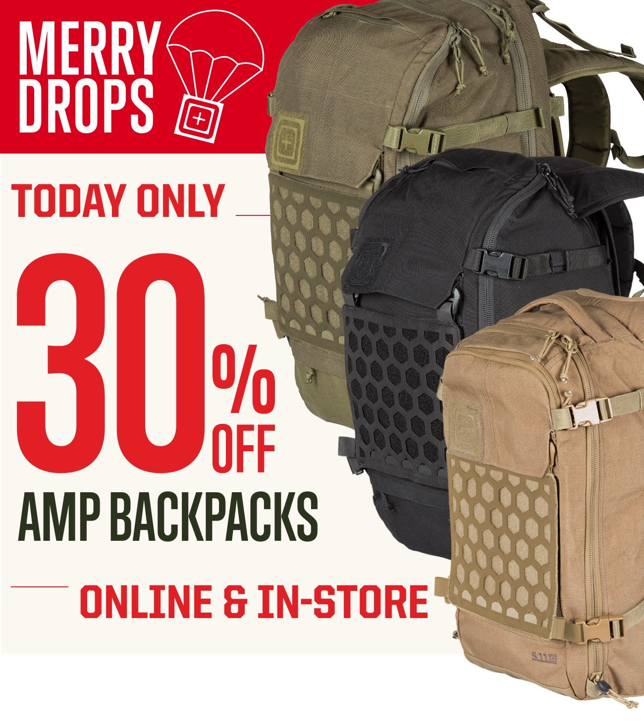Today Only | 30% Off AMP Backpacks