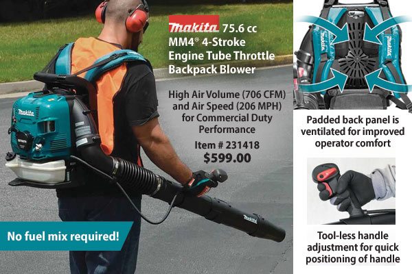 Makita 75.6 cc MM4® 4-Stroke Engine Tube Throttle Backpack Blower