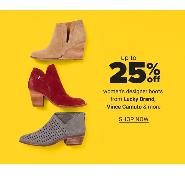 Up to 25% Off Women's Designer Boots feat. Lucky Brand, Vince Camuto & more - Shop Now