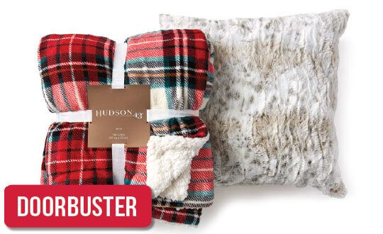 Plush and Faux Fur Throws and Fur Pillows.