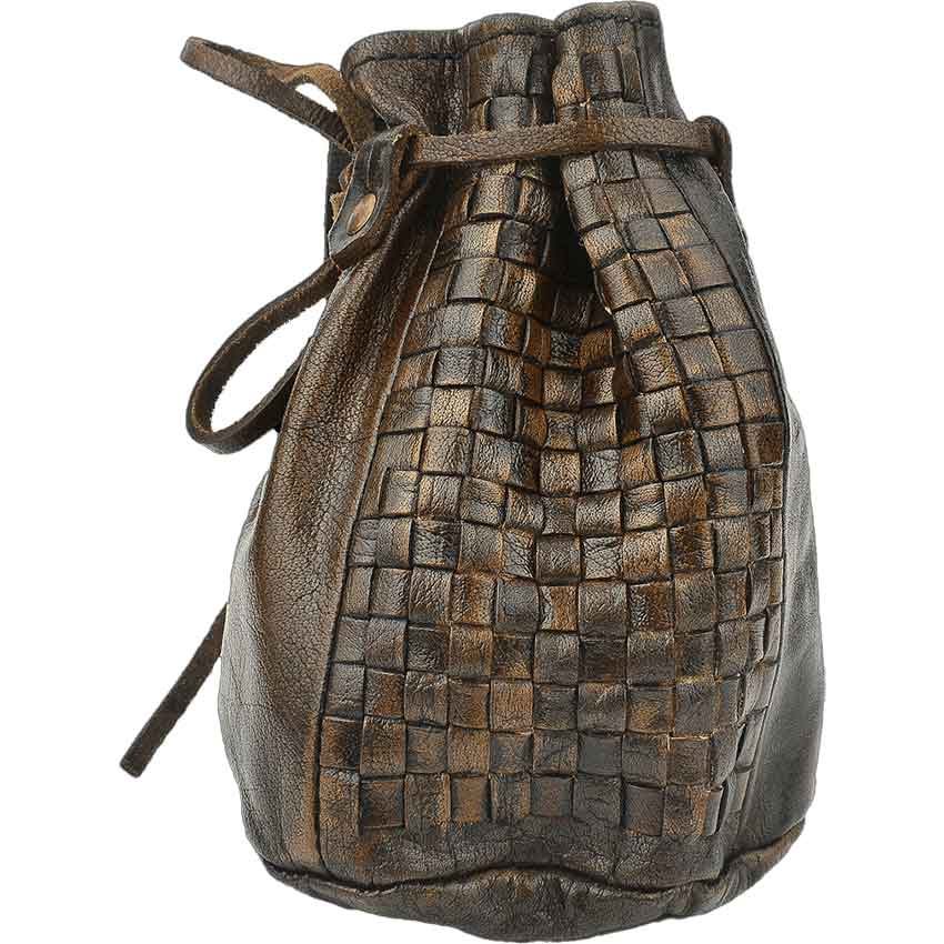 Image of Viking Woven Leather Coin Pouch