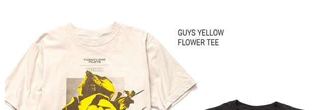 Guys Yellow Flower Tee