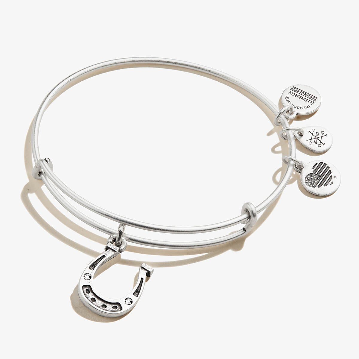 Crystal Horseshoe Charm Bangle