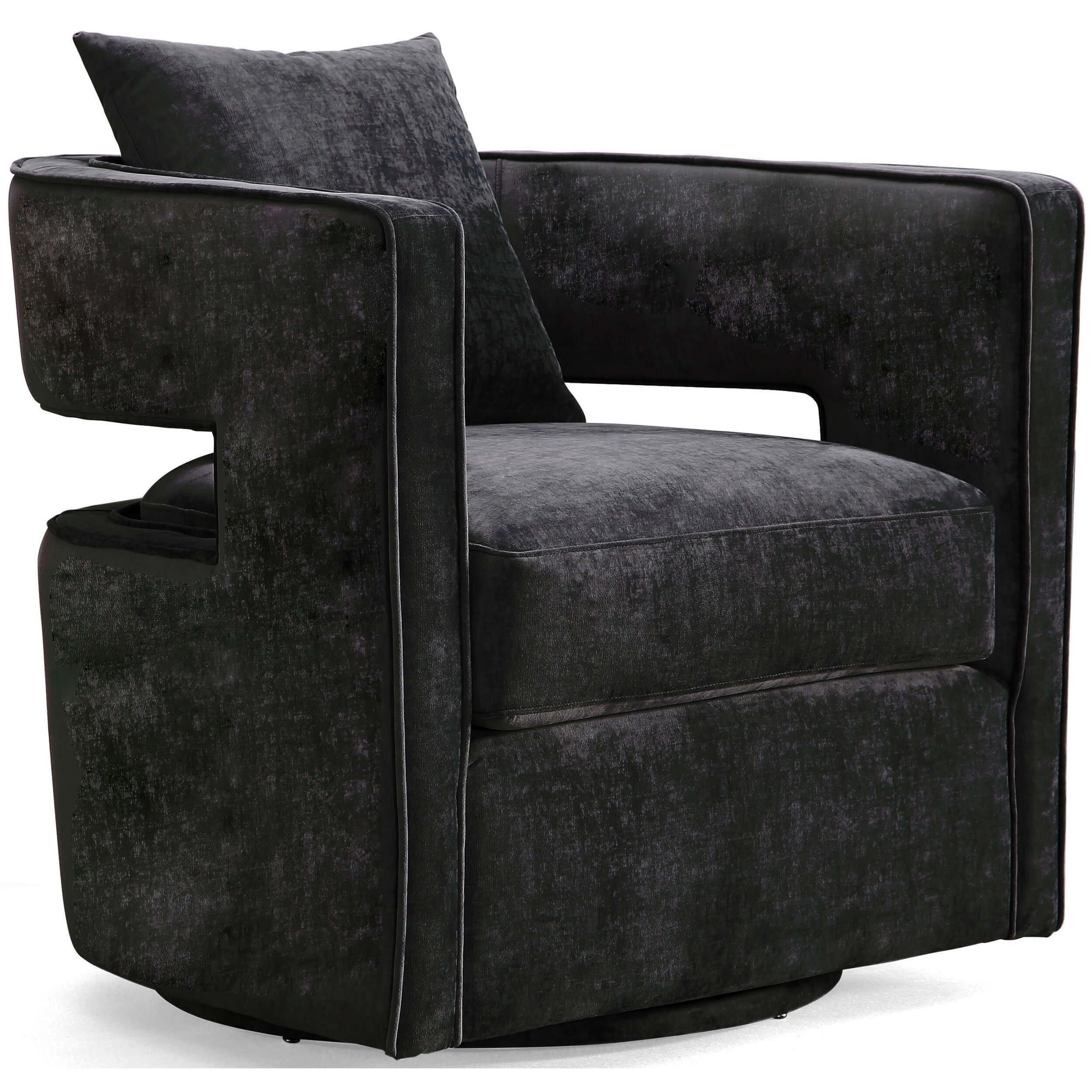 Image of Kenneth Swivel Chair, Black