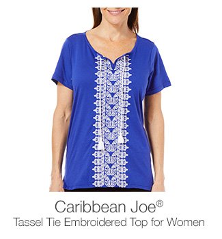 Shop Caribbean Joe Embroidered Top