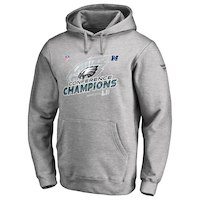 Men's Philadelphia Eagles NFL Pro Line by Fanatics Branded Heather Gray 2017 NFC Champions Trophy Collection Locker Room Pullover Hoodie