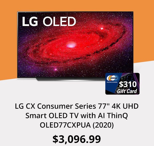 LG CX Consumer Series 77" 4K UHD Smart OLED TV with AI ThinQ OLED77CXPUA (2020)