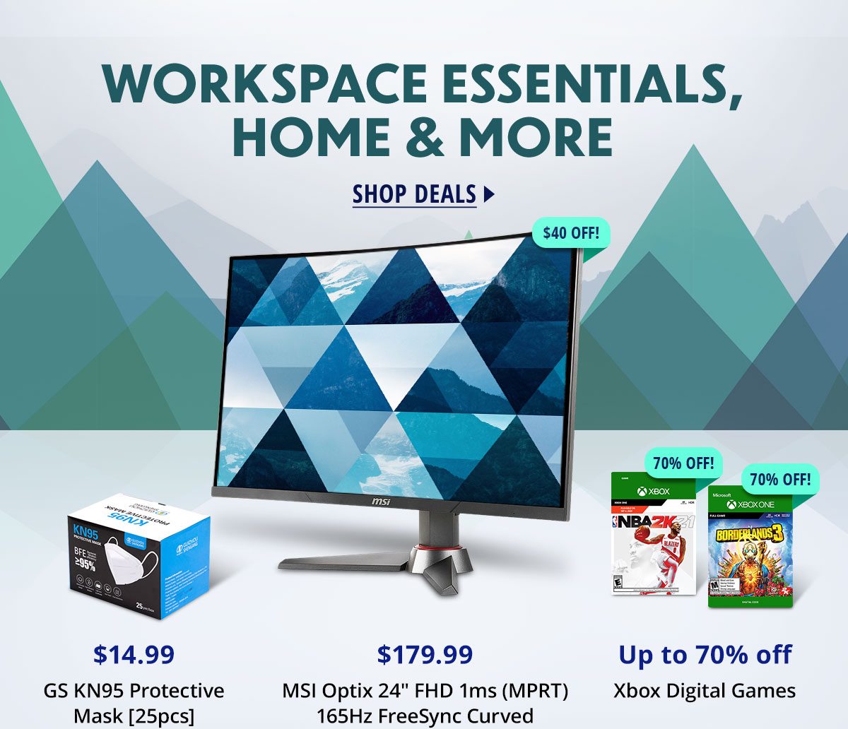 Workspace Essentials, Home & More