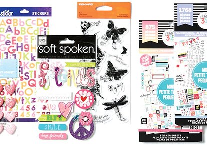 Embellishments, Stickers and Journaling.