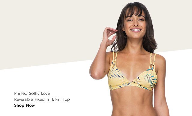 Silhouette 3 Top - Printed Softly Love Reversible Fixed Tri Bikini Top