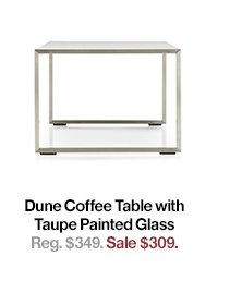 Dune Coffee Table with Taupe Glass