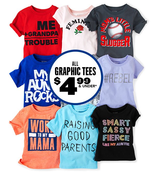 All Graphic Tees $4.99 & Under