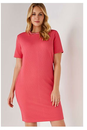 Textured Short Sleeve Dress