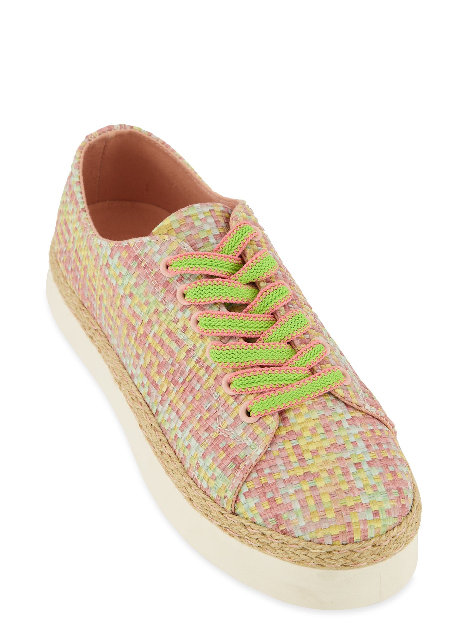 Lace Up Espadrille Platform Sneakers