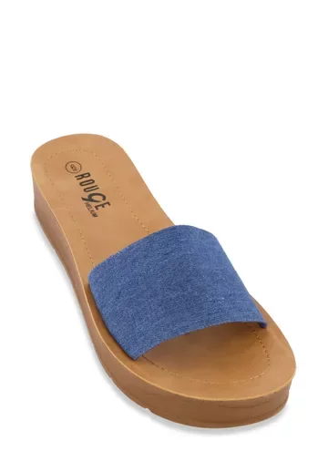 Colored Band Slide Sandals