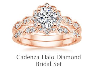 Cadenza Halo Diamond Bridal Set