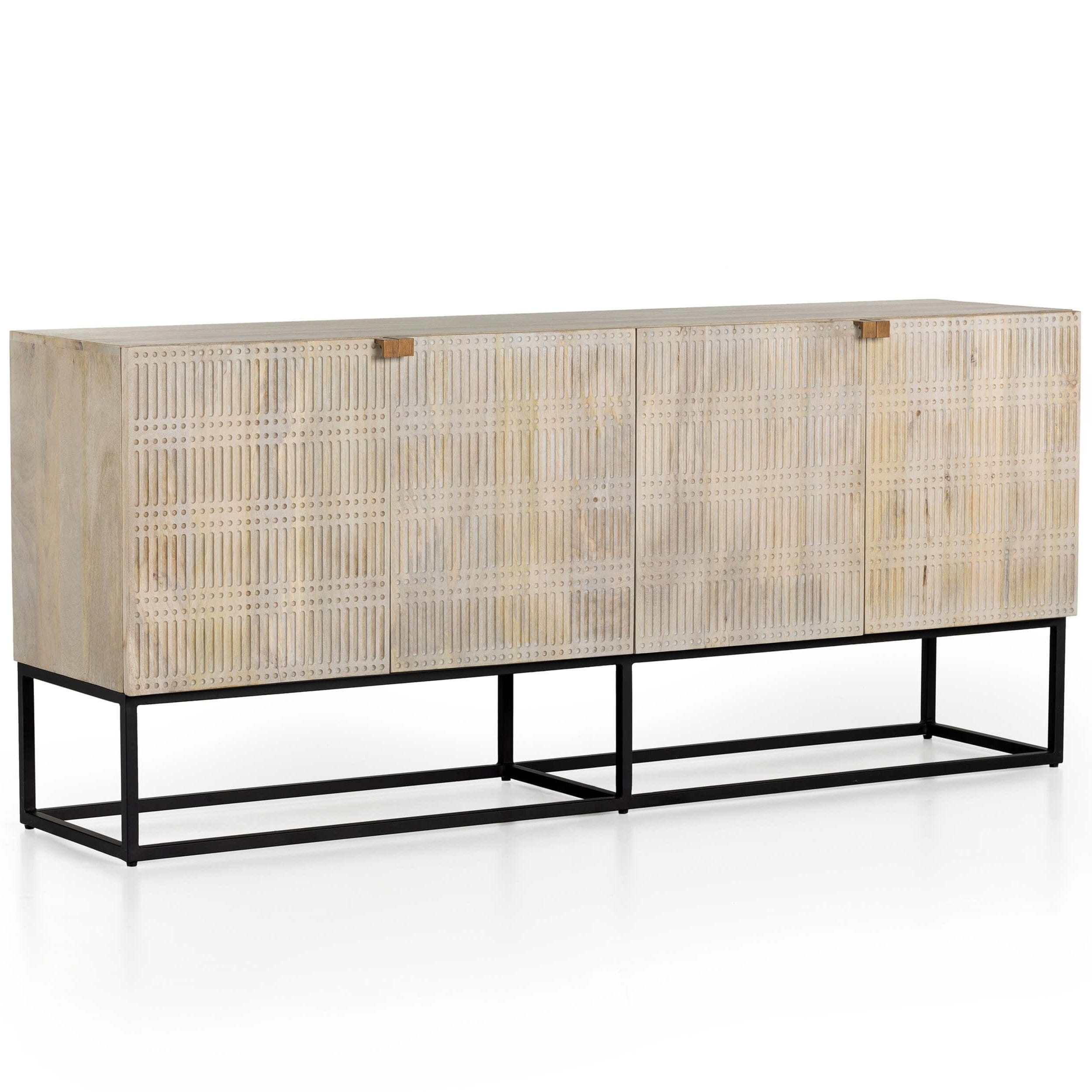 Image of Kelby Sideboard, Light Wash Carved Mango