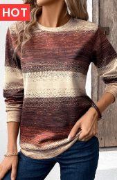 Multi Color Patchwork Tribal Print Long Sleeve Sweatshirt