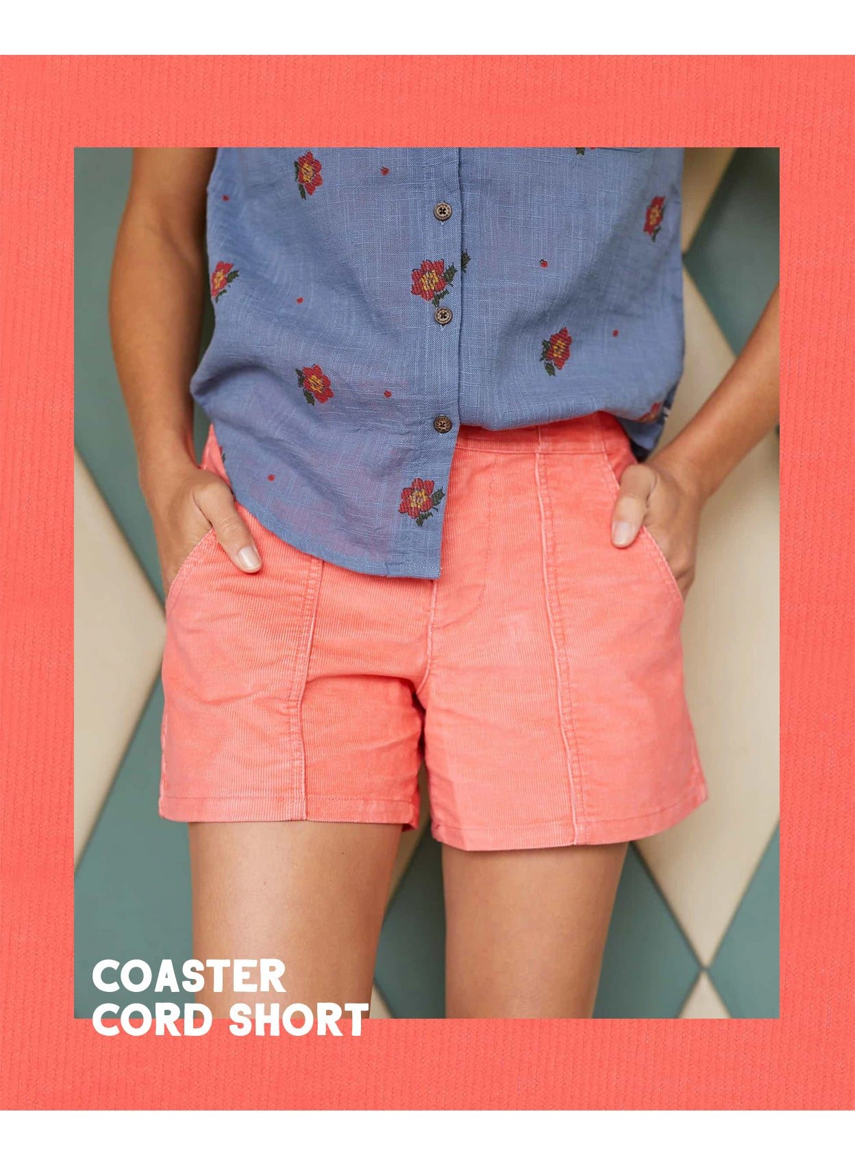 Women's Coaster Cord Short in Begonia